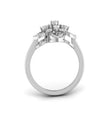 flower shape prong set lab-grown diamond ring white gold