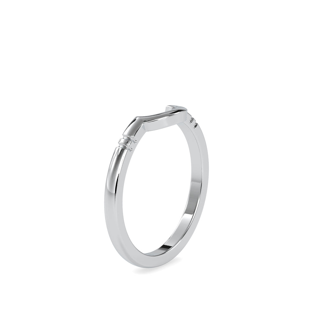 half moon shape white gold band