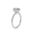 oval halo lab-grown diamond ring in white gold