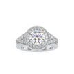round cut halo lab-grown diamond ring in white gold