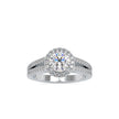 round cut halo lab-grown diamond ring in white gold