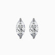 marquise prong set diamond stud earrings in white gold