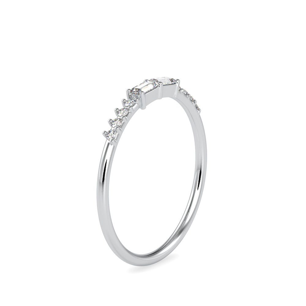 minimalist baguette diamond ring in white gold