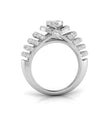 round cluster multi-layer halo lab-grown diamond ring in white gold