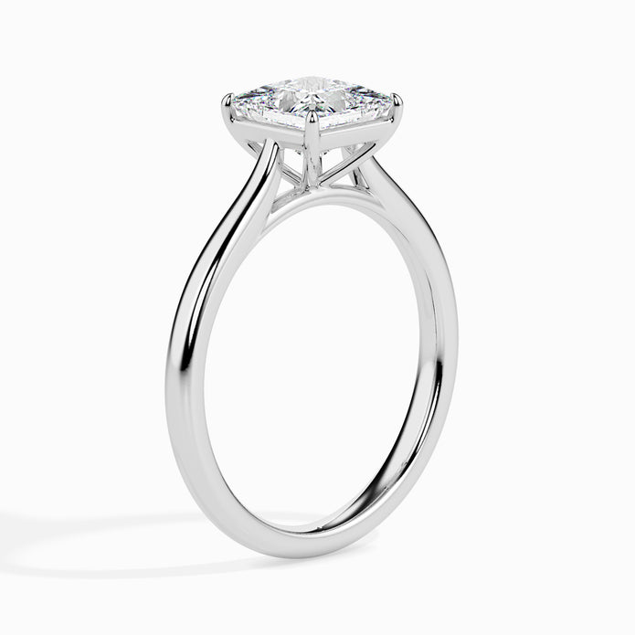 princess cut solitaire diamond ring in white gold