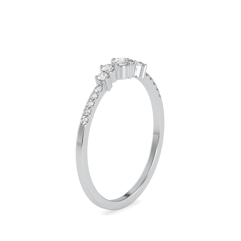 prong set diamond ring in white gold