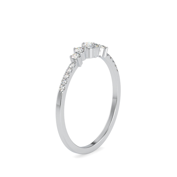 prong set diamond ring in white gold