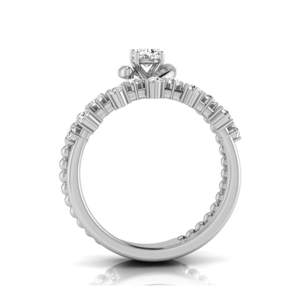 round cut lab-grown diamond enhancer ring in white gold