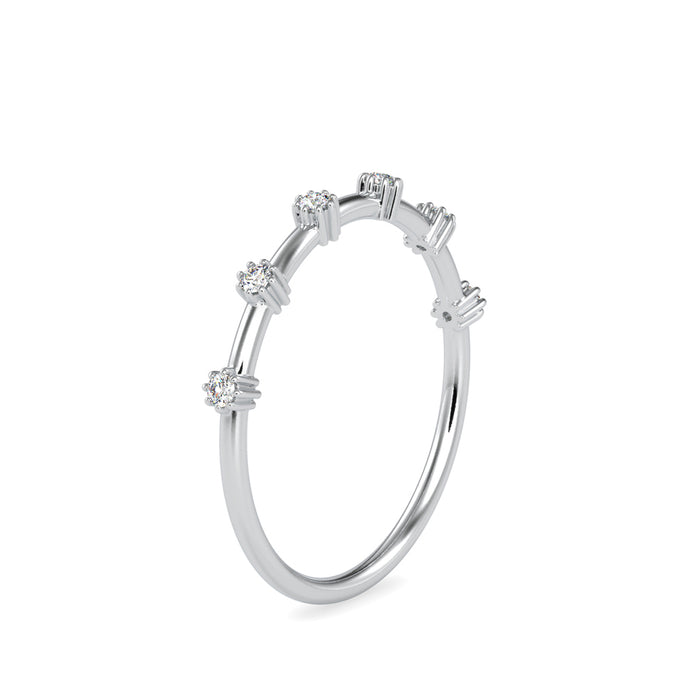 round cut prong diamond ring in white gold