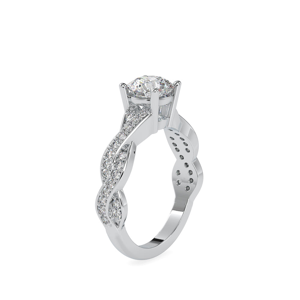 round solitaire diamond ring in white gold