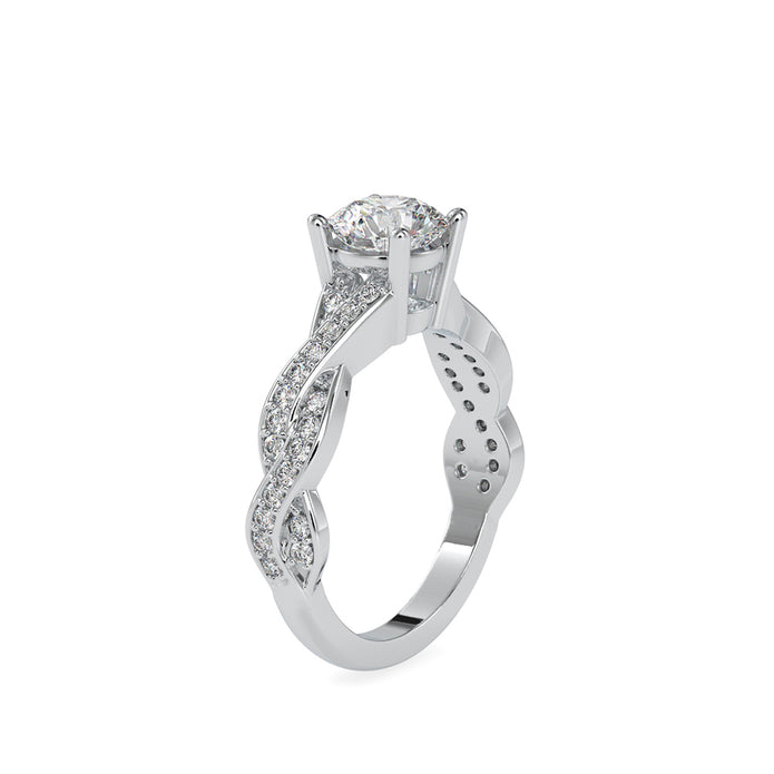 round solitaire diamond ring in white gold
