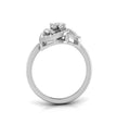 round cut triple loop lab-grown diamond ring in white gold