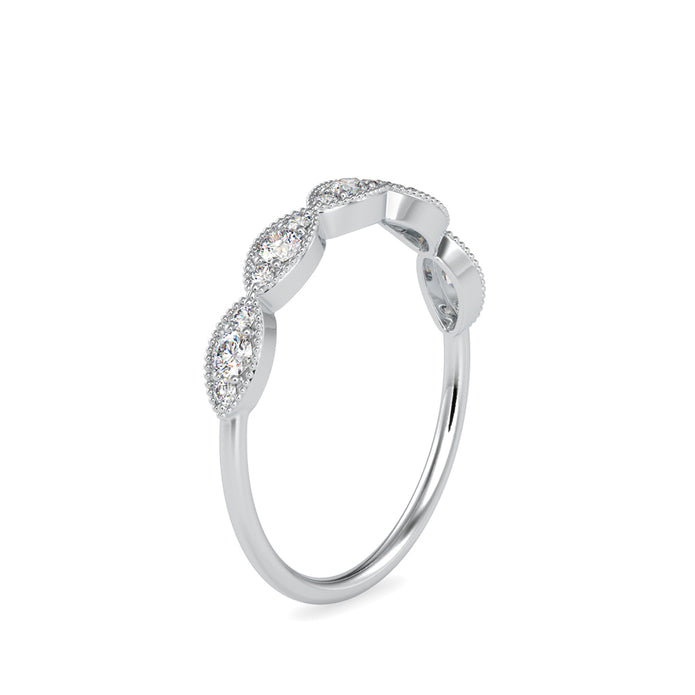 vintage round cut diamond ring in white gold