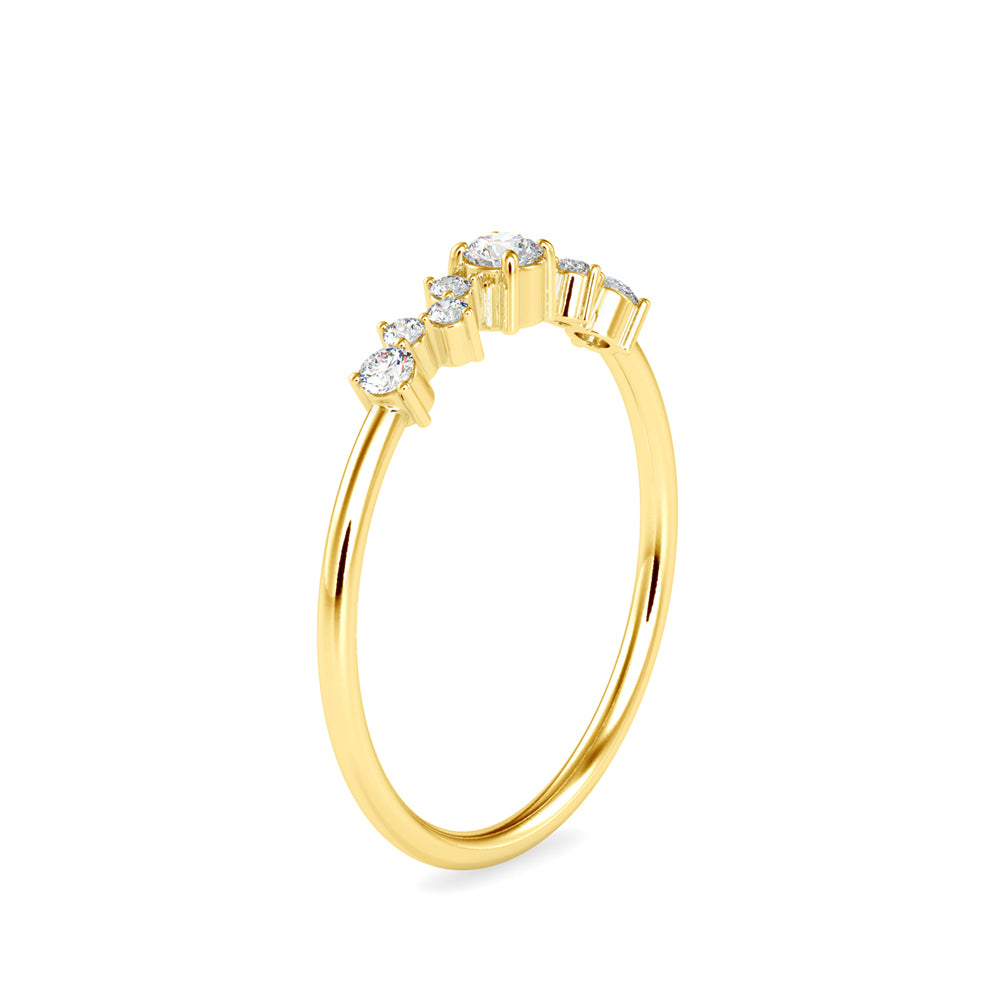 cluster style diamond ring in yellow gold