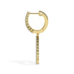 double oval halo diamond hoop earrings in yellow gold