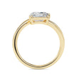 emerald and pear toi et moi lab-grown diamond ring in yellow gold
