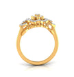 floral prong cluster diamond ring in yellow gold