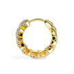 floral vine diamond hoop earrings in yellow gold