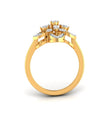 flower shape prong set lab-grown diamond ring yellow gold