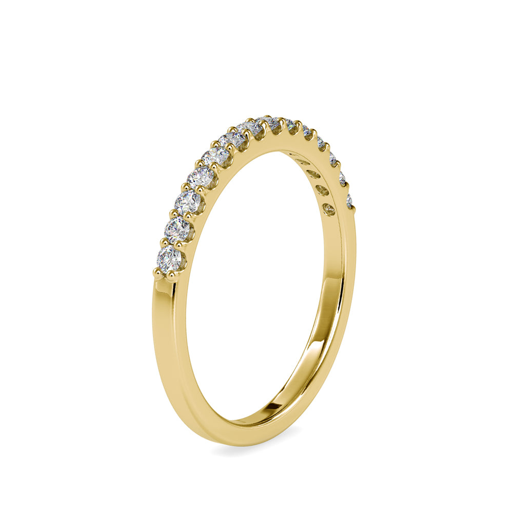 pavé half eternity lab-grown diamond ring in yellow gold