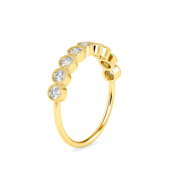 half eternity diamond ring in yellow gold