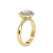 Yellow Gold Halo Round Lab-Grown Diamond Ring