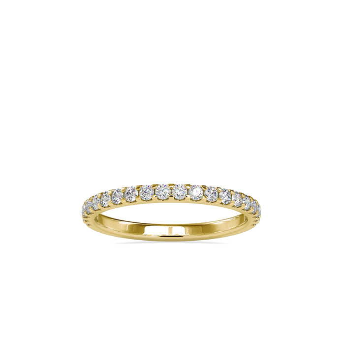 pavé half eternity lab-grown diamond ring in yellow gold