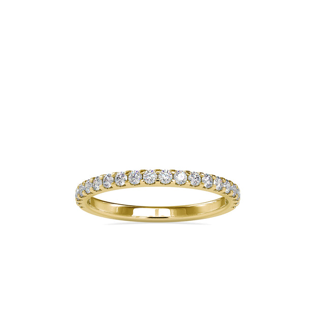 pavé half eternity lab-grown diamond ring in yellow gold