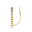 leaf shaped diamond climber earrings in yellow gold