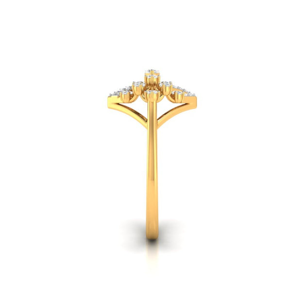 marquise cut prong set diamond ring in yellow gold