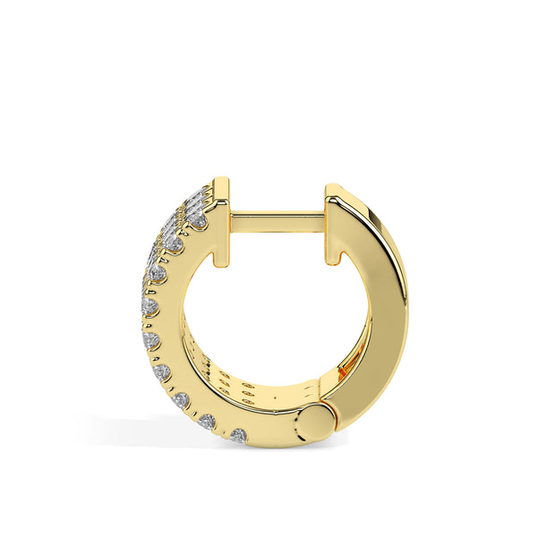 multi row pave diamond hoop earrings in yellow gold