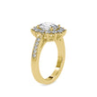 oval cut halo diamond ring in yellow gold