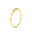 oval and round cut diamond ring in yellow gold