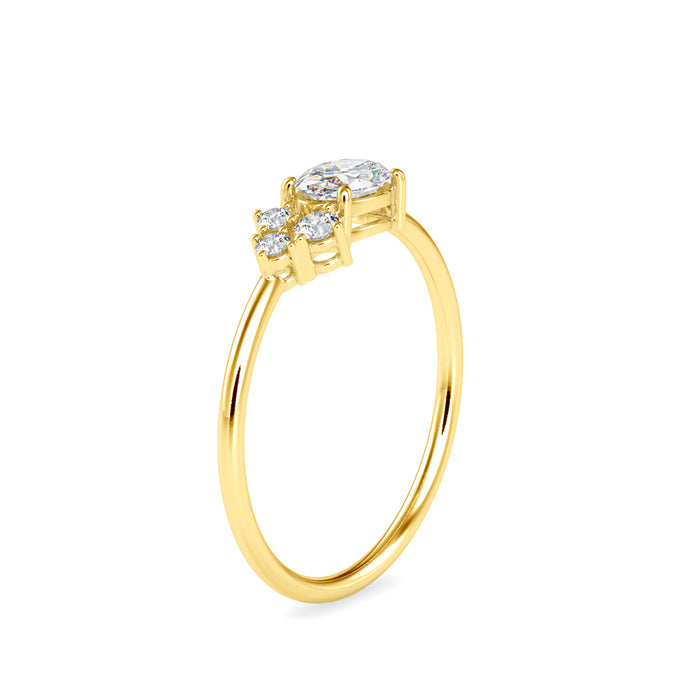 oval solitaire diamond ring in yellow gold