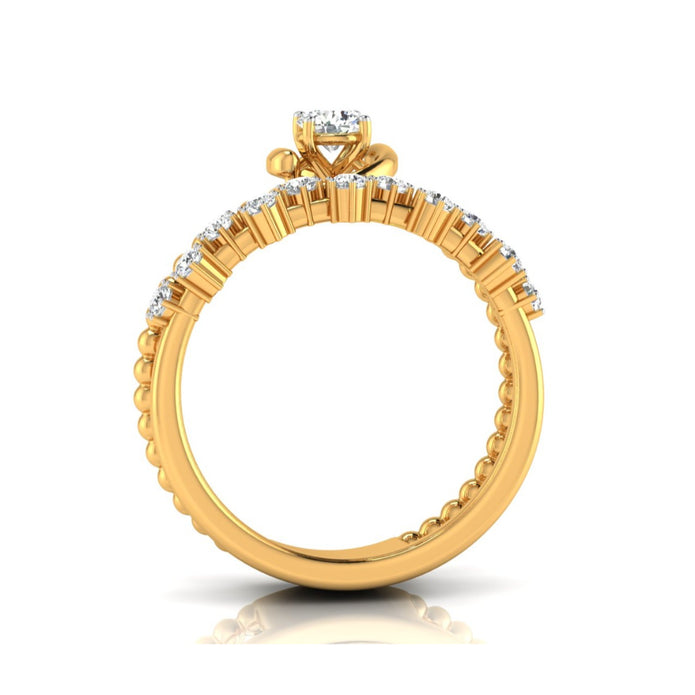 round cut lab-grown diamond enhancer ring in yellow gold