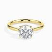 round cut solitaire diamond ring in yellow gold