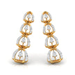 round diamond dangler earrings in yellow gold