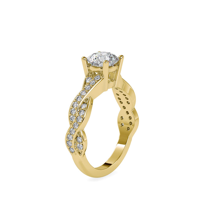 round solitaire diamond ring in yellow gold