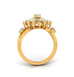 square halo prong set lab-grown diamond ring yellow gold