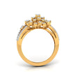 sunburst cluster lab-grown diamond ring yellow gold