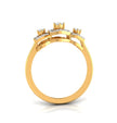 three hexagon diamond ring in yellow gold