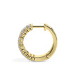 triple row diamond hoop earrings in yellow gold