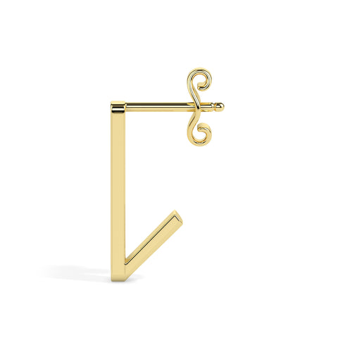 vertical bar diamond drop earrings in yellow gold