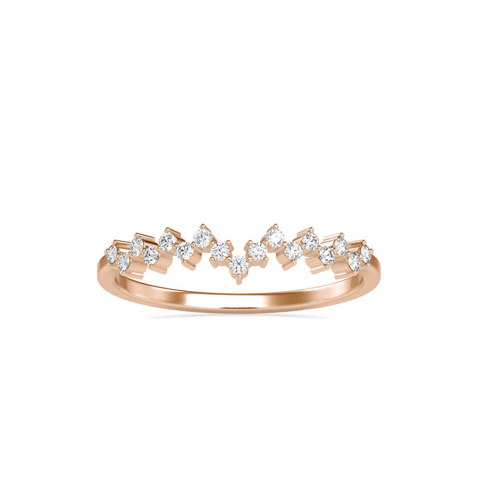 zig zag diamond ring in rose gold