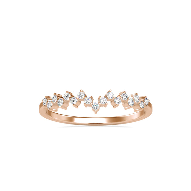 zig zag diamond ring in rose gold