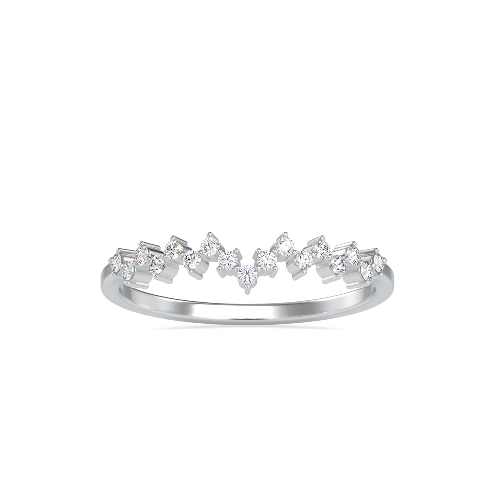 zig zag diamond ring in white gold