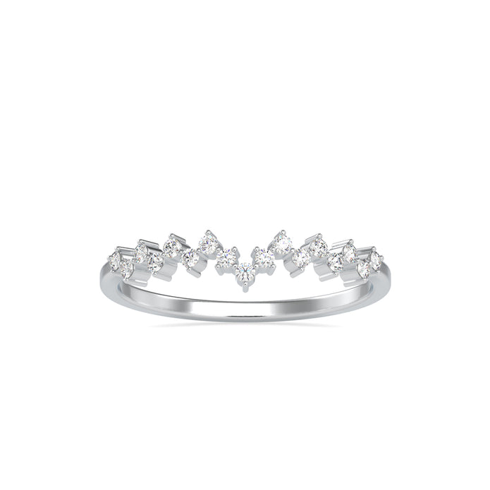 zig zag diamond ring in white gold