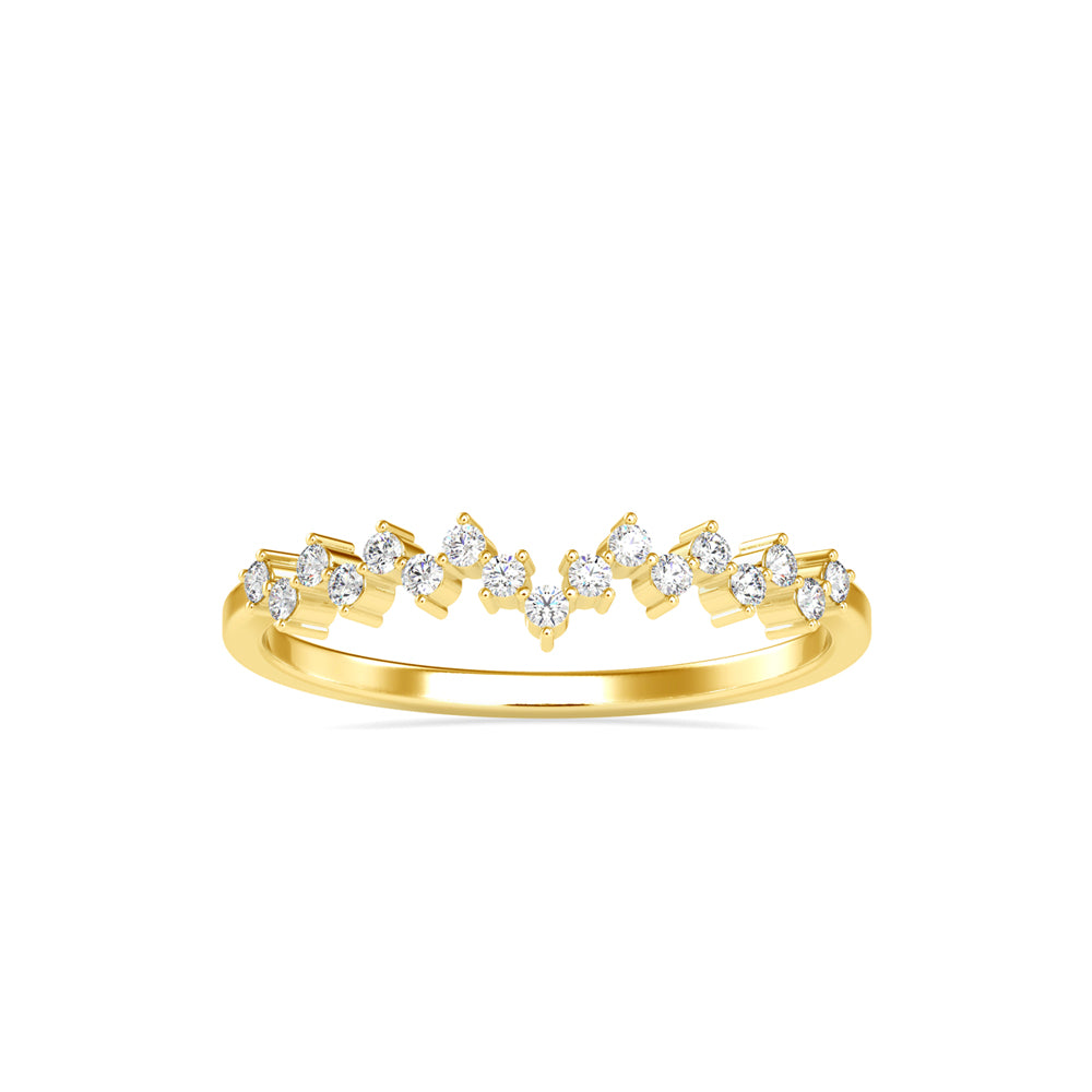 zig zag diamond ring in yellow gold