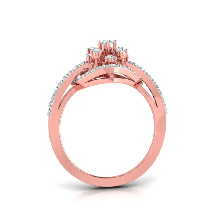 diamond shape halo lab-grown diamond ring rose gold