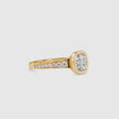 cushion bezel diamond ring in yellow gold